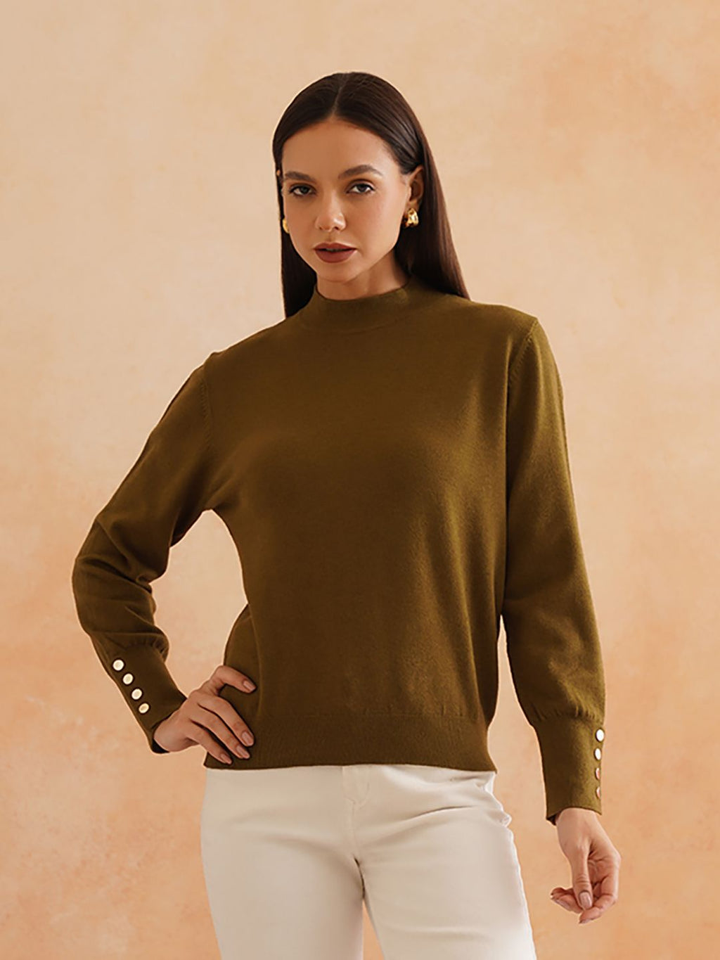 Pull Over Olive Green Sweaters Beatnik