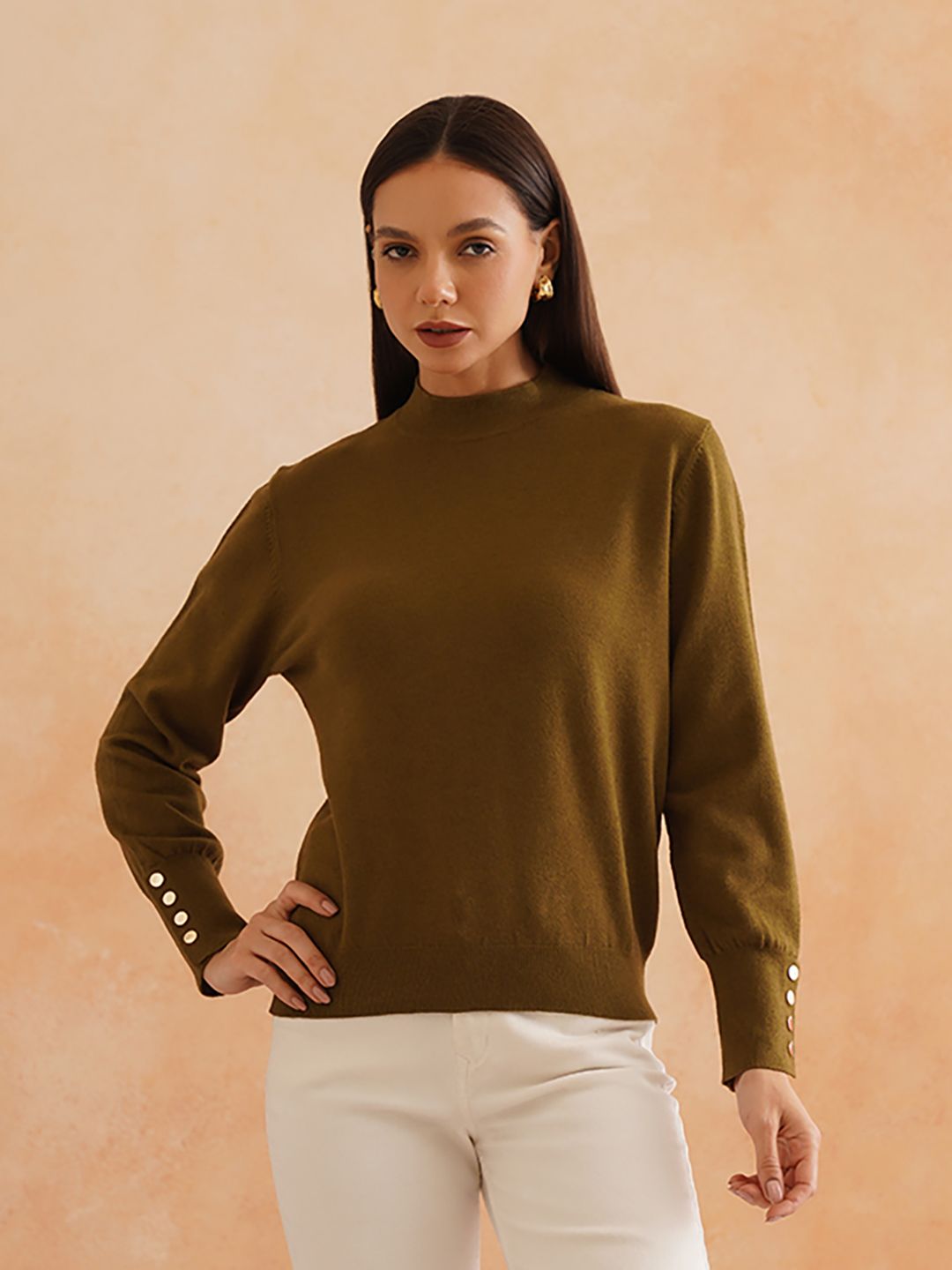 Pull Over Olive Green Sweaters Beatnik