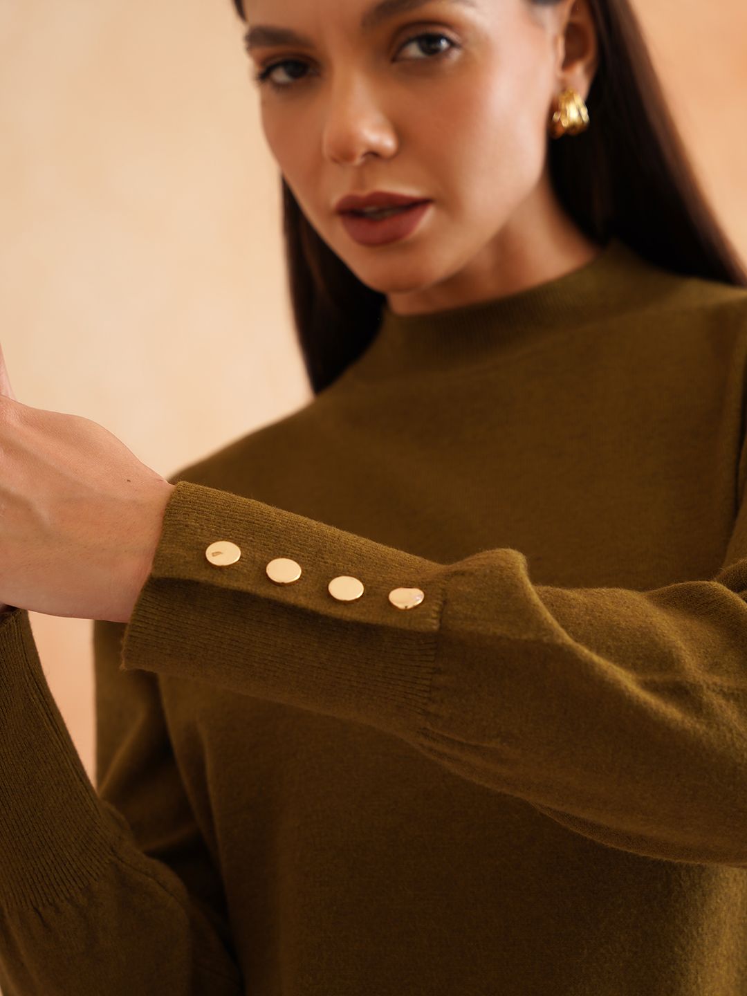 Pull Over Olive Green Sweaters Beatnik