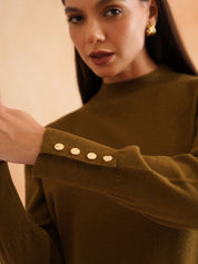 Pull Over Olive Green Sweaters Beatnik