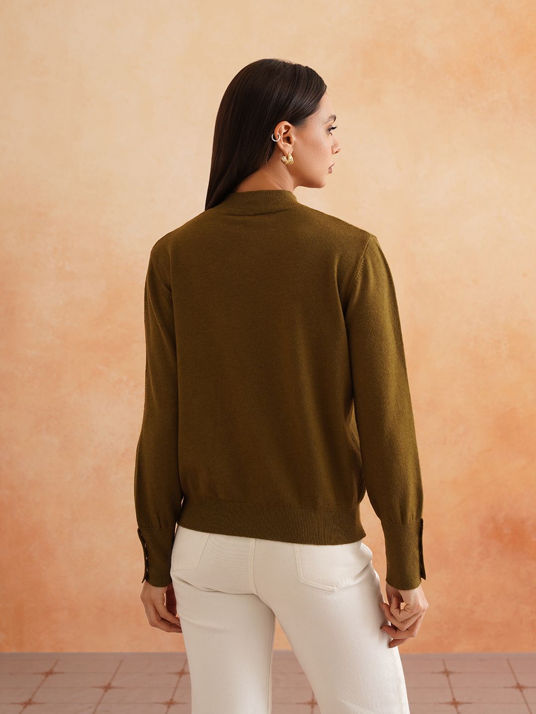Pull Over Olive Green Sweaters Beatnik