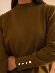 Pull Over Olive Green Sweaters Beatnik