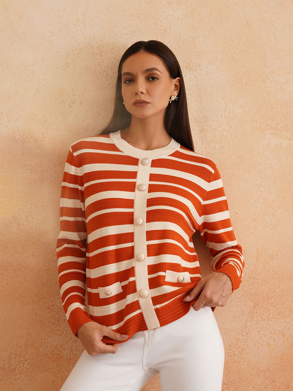 Cardigan Orange Sweaters Beatnik