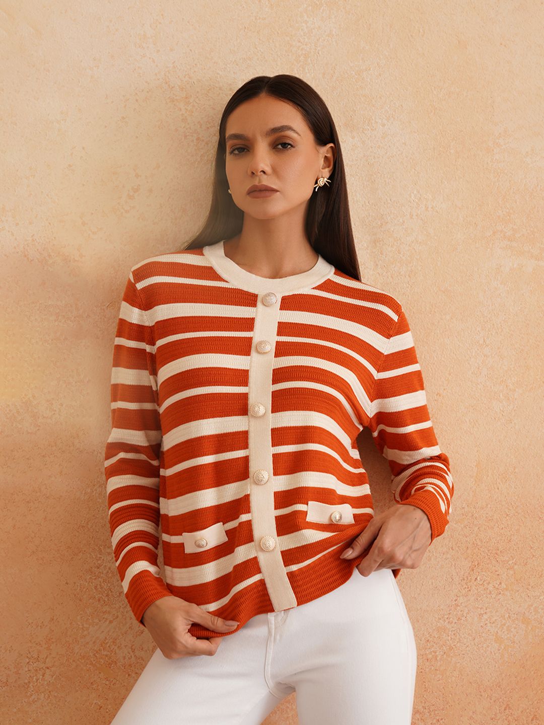 Cardigan Orange Sweaters Beatnik