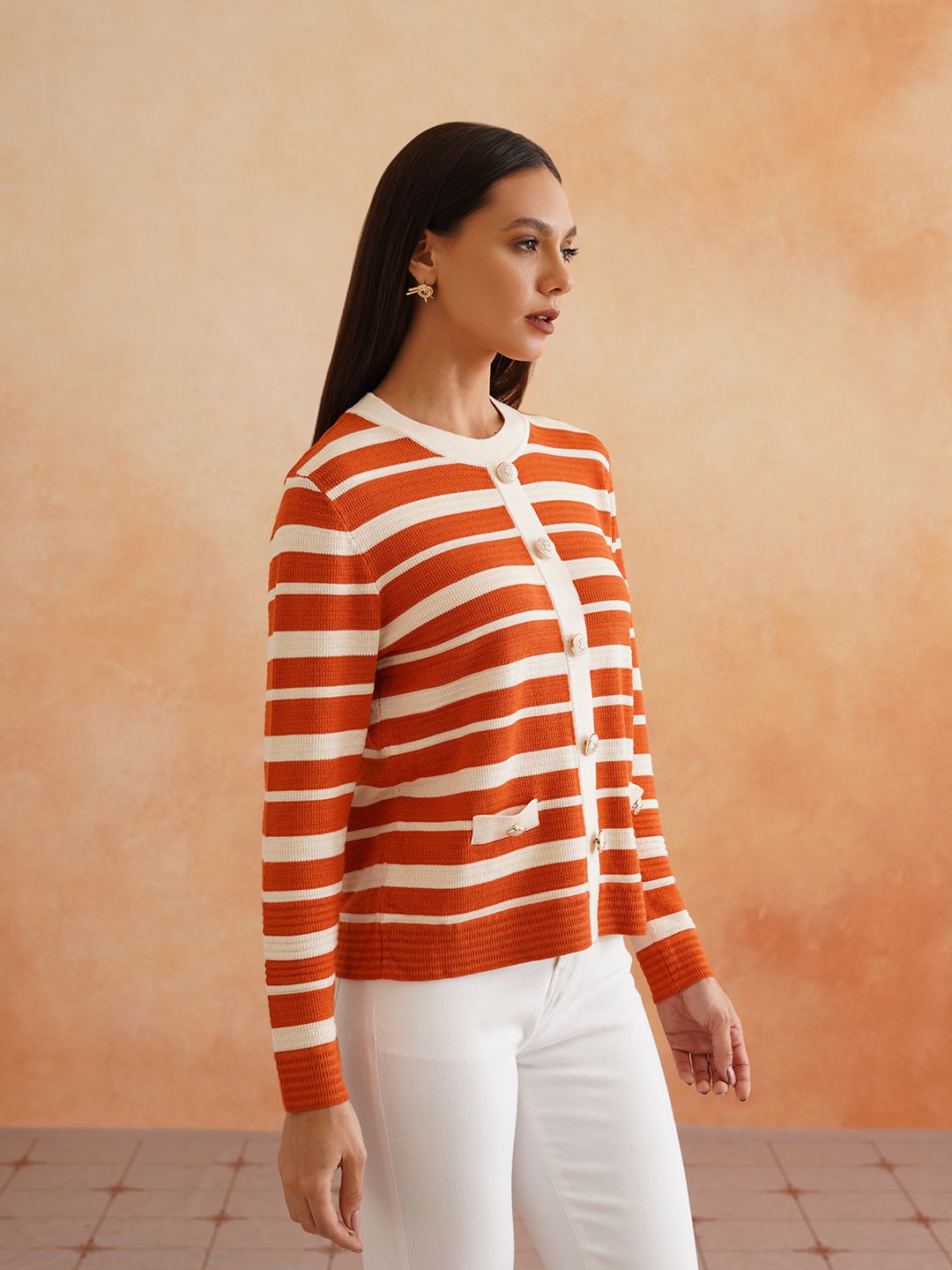Cardigan Orange Sweaters Beatnik
