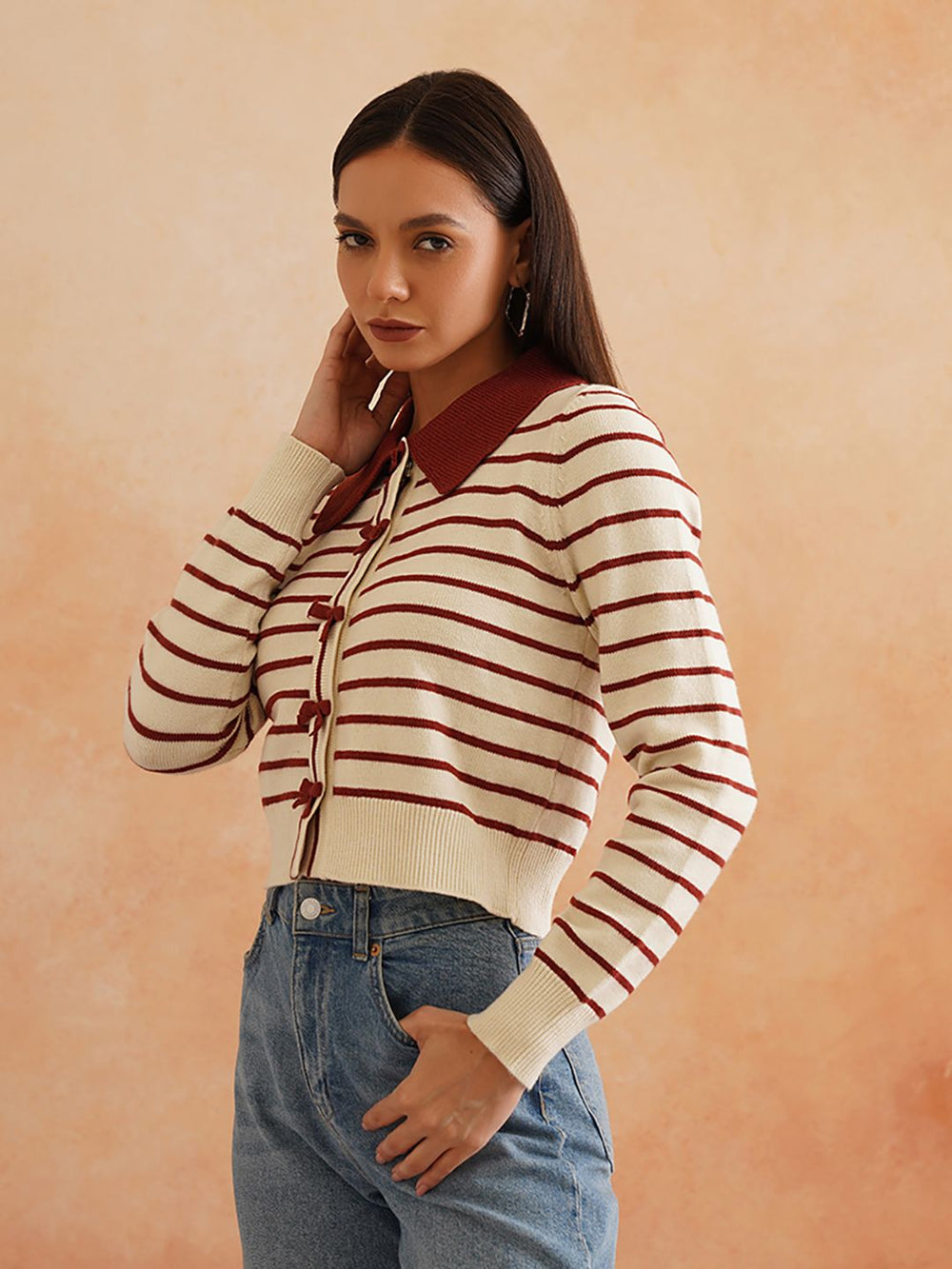 Cardigan Red Sweaters Beatnik