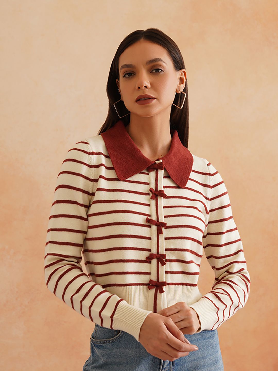 Cardigan Red Sweaters Beatnik