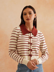 Cardigan Red Sweaters Beatnik