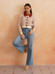 Cardigan Red Sweaters Beatnik