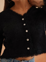 Cardigan Black Full Sleeves Sweaters Beatnik