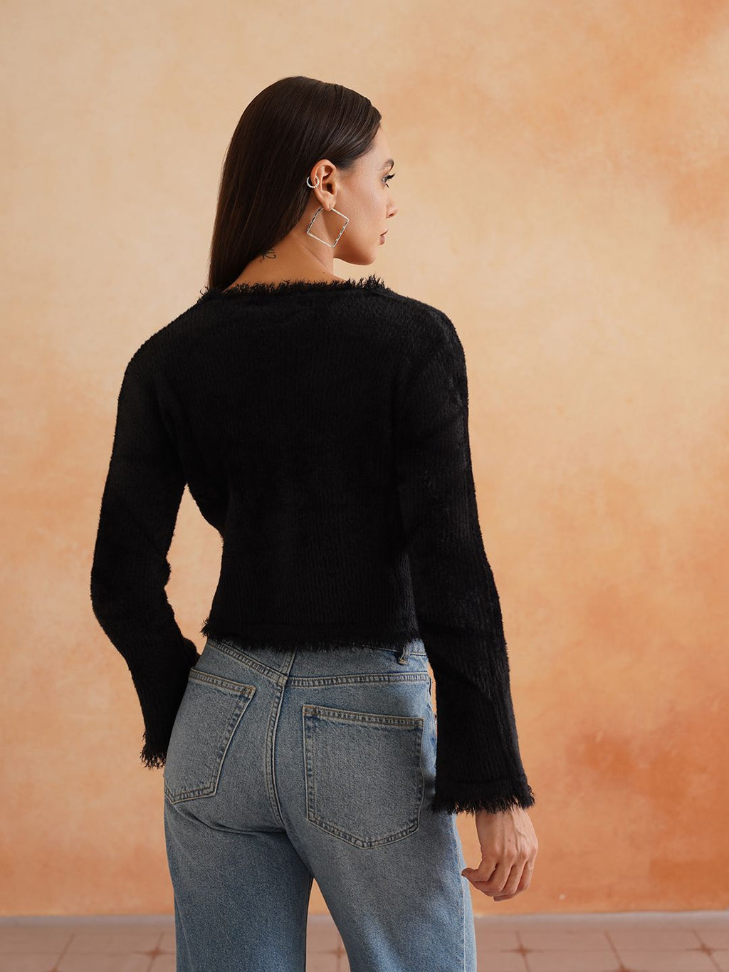 Cardigan Black Full Sleeves Sweaters Beatnik