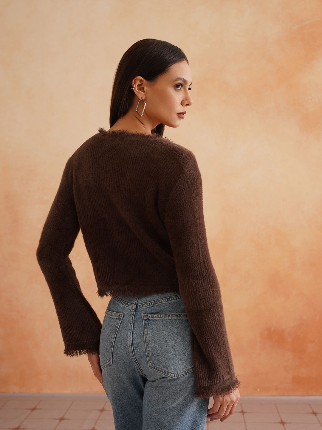 Cardigan Brown Full Sleeves Sweaters Beatnik