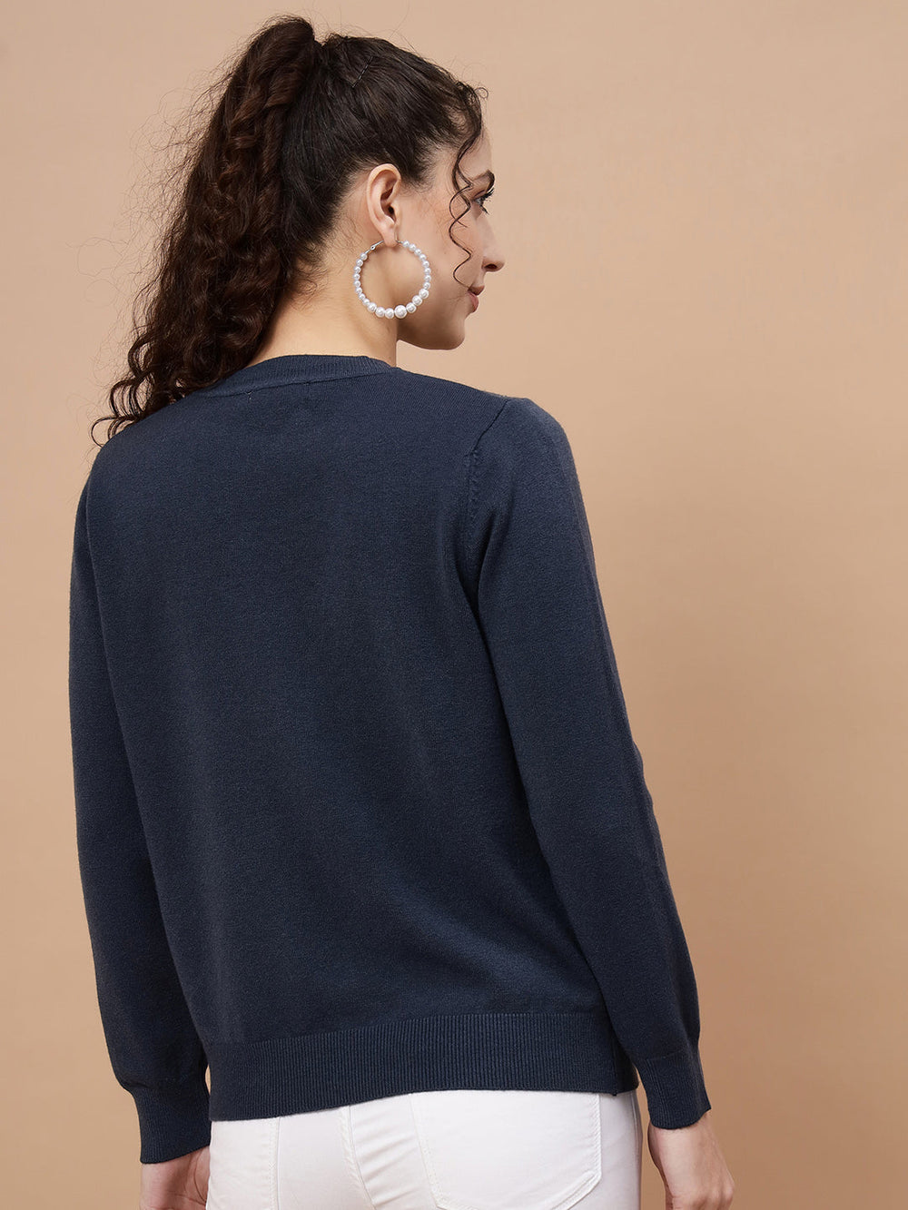 Beatnik Dark Blue Pull Over Womens Sweaters Beatnik India