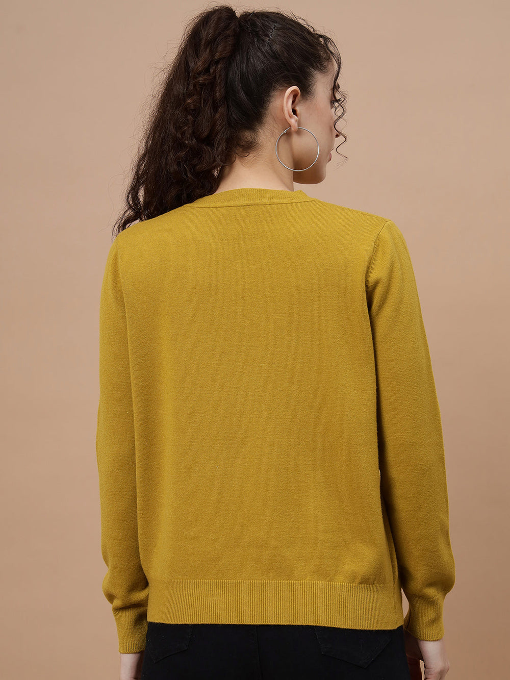 Beatnik Mustard Pull Over Womens Sweaters Beatnik India