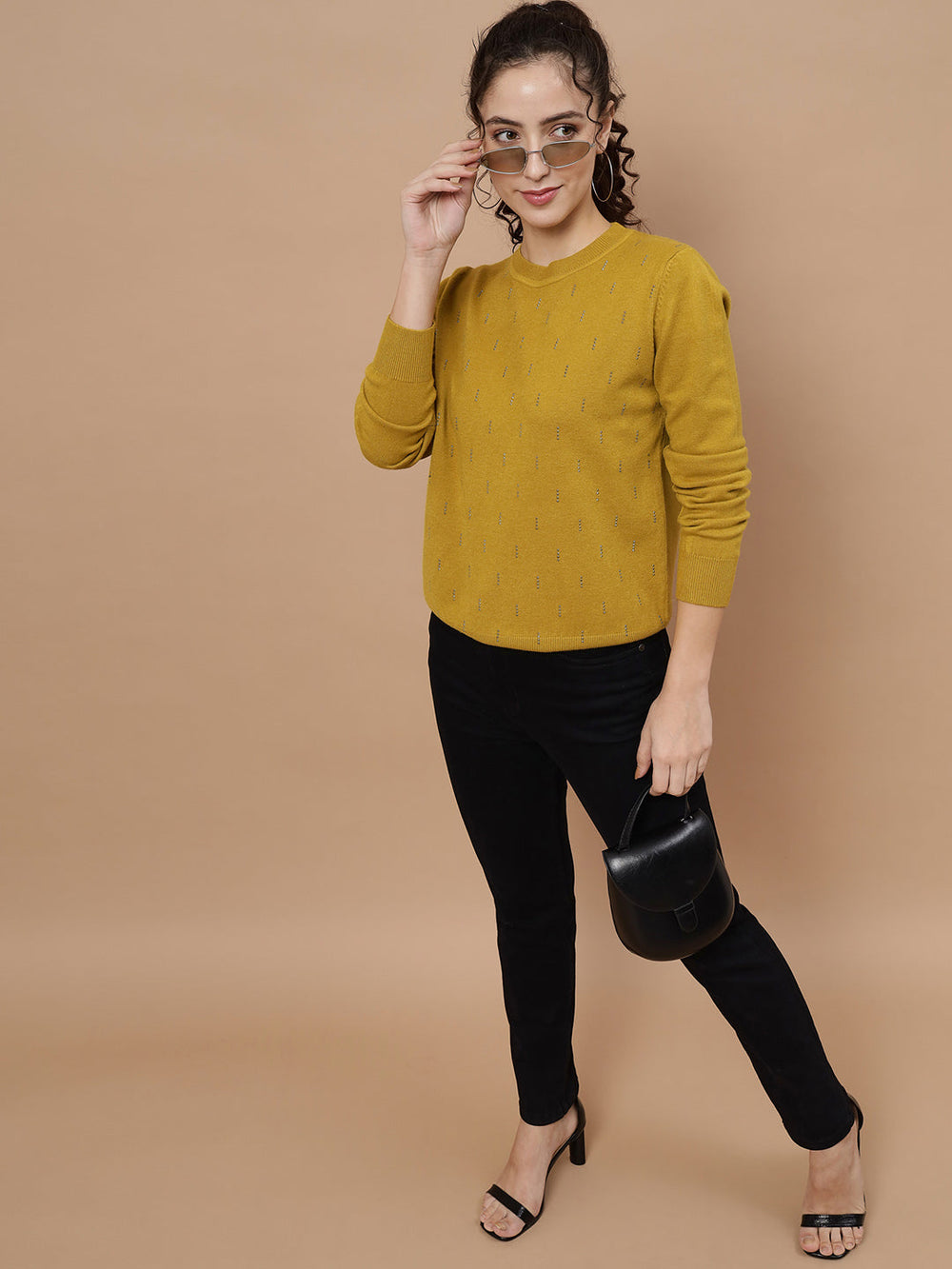 Beatnik Mustard Pull Over Womens Sweaters Beatnik India