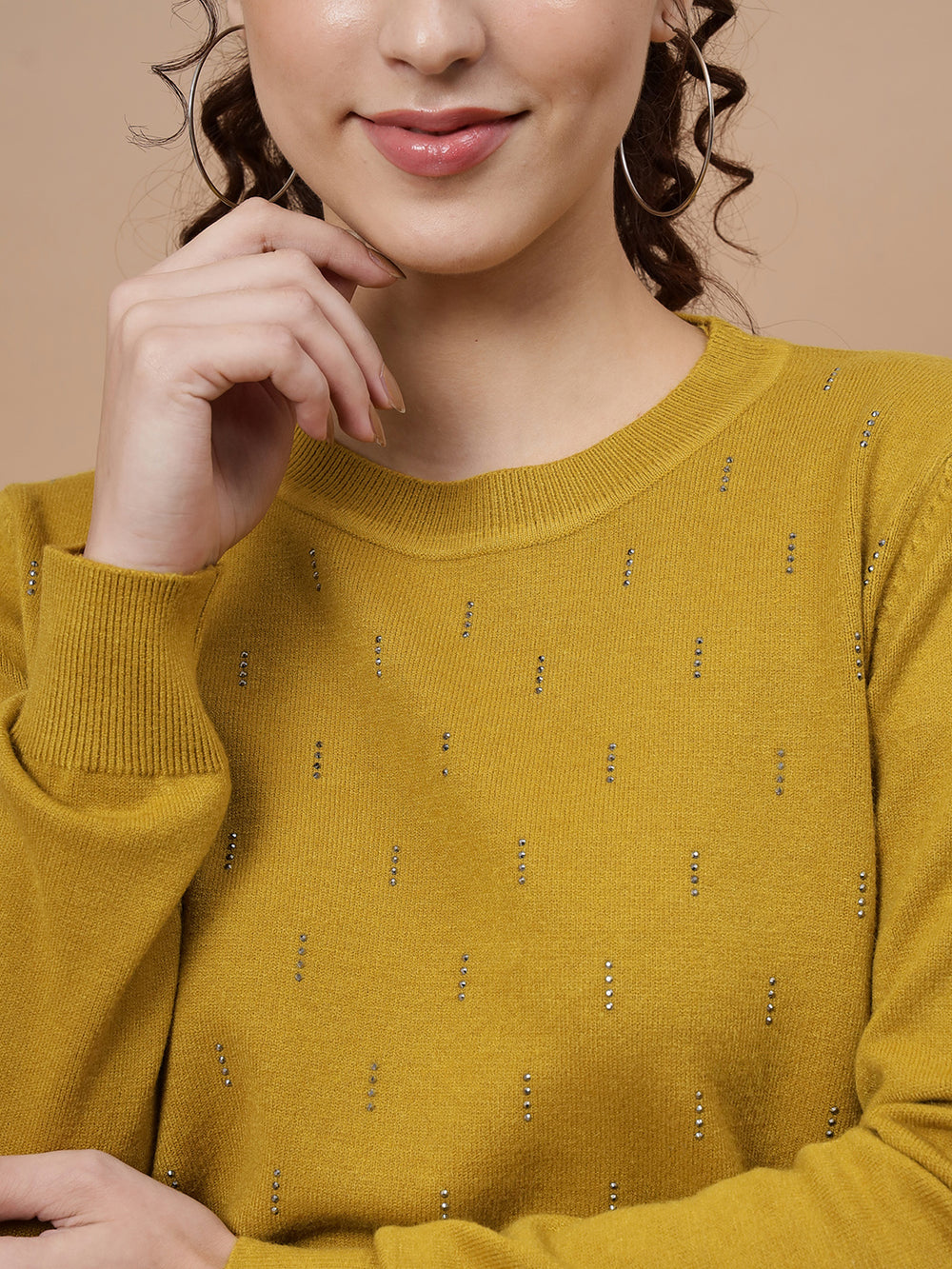 Beatnik Mustard Pull Over Womens Sweaters Beatnik India