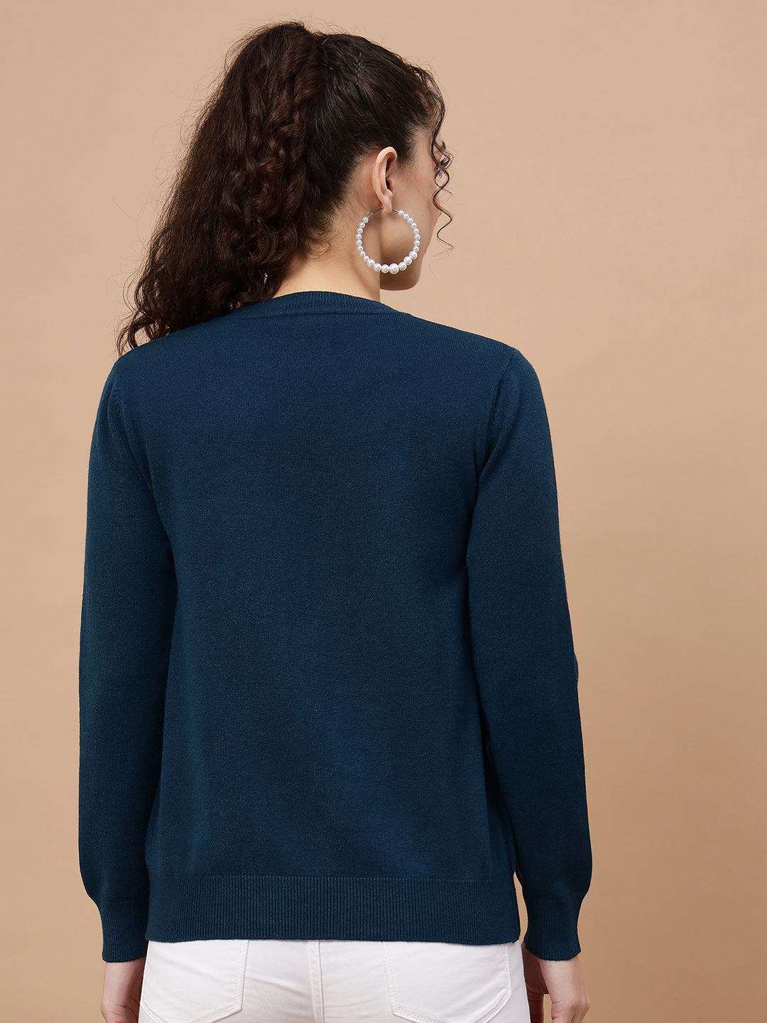 Beatnik Navy Blue Pull Over Womens Sweaters Beatnik India