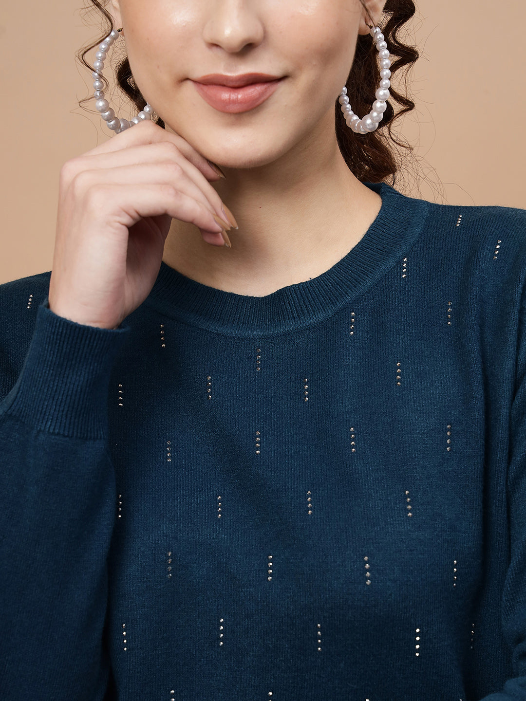 Beatnik Navy Blue Pull Over Womens Sweaters Beatnik India