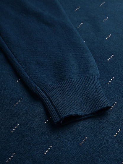 Beatnik Navy Blue Pull Over Womens Sweaters Beatnik India