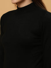 Beatnik Regular Full Sleeves Pull Over Black Womens Sweaters Beatnik India