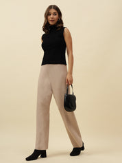 Pull Over Black Sleeveless Turtle Neck Sweaters Beatnik