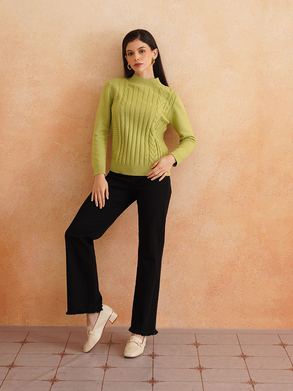 Pull Over Light Green Sweaters Beatnik