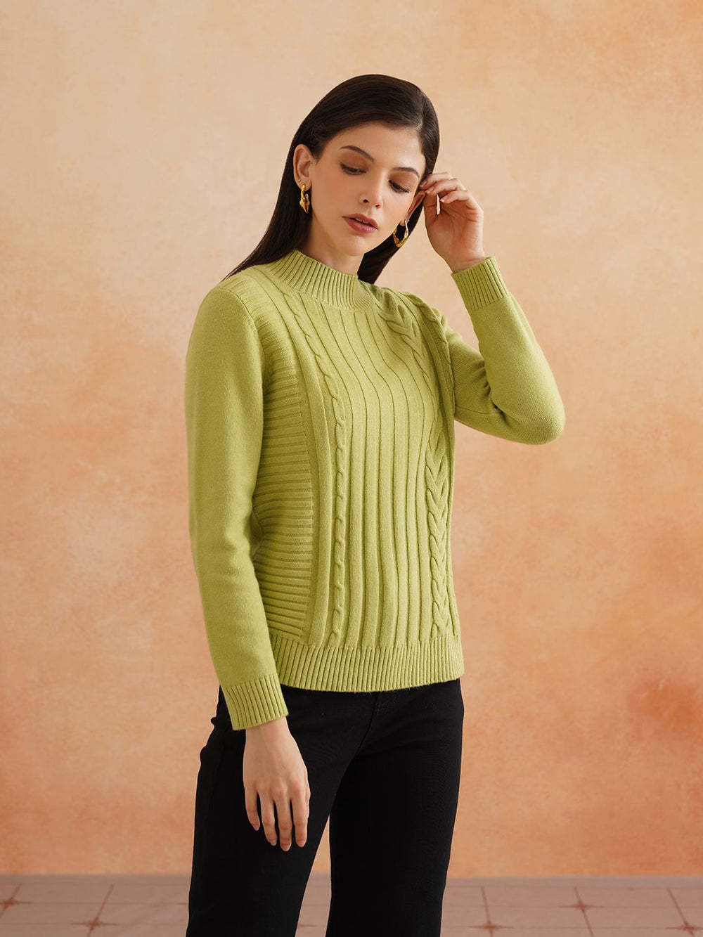 Pull Over Light Green Sweaters Beatnik