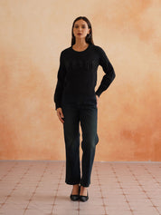 Pull Over Black Sweaters Beatnik