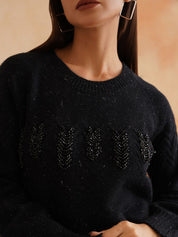 Pull Over Black Sweaters Beatnik