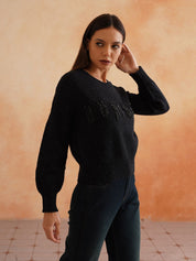 Pull Over Black Sweaters Beatnik