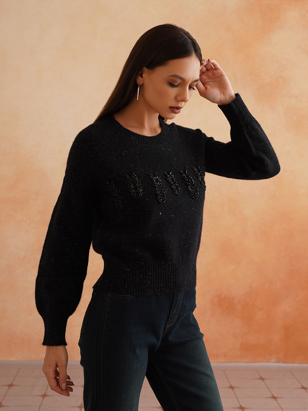 Pull Over Black Sweaters Beatnik