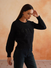 Pull Over Black Sweaters Beatnik