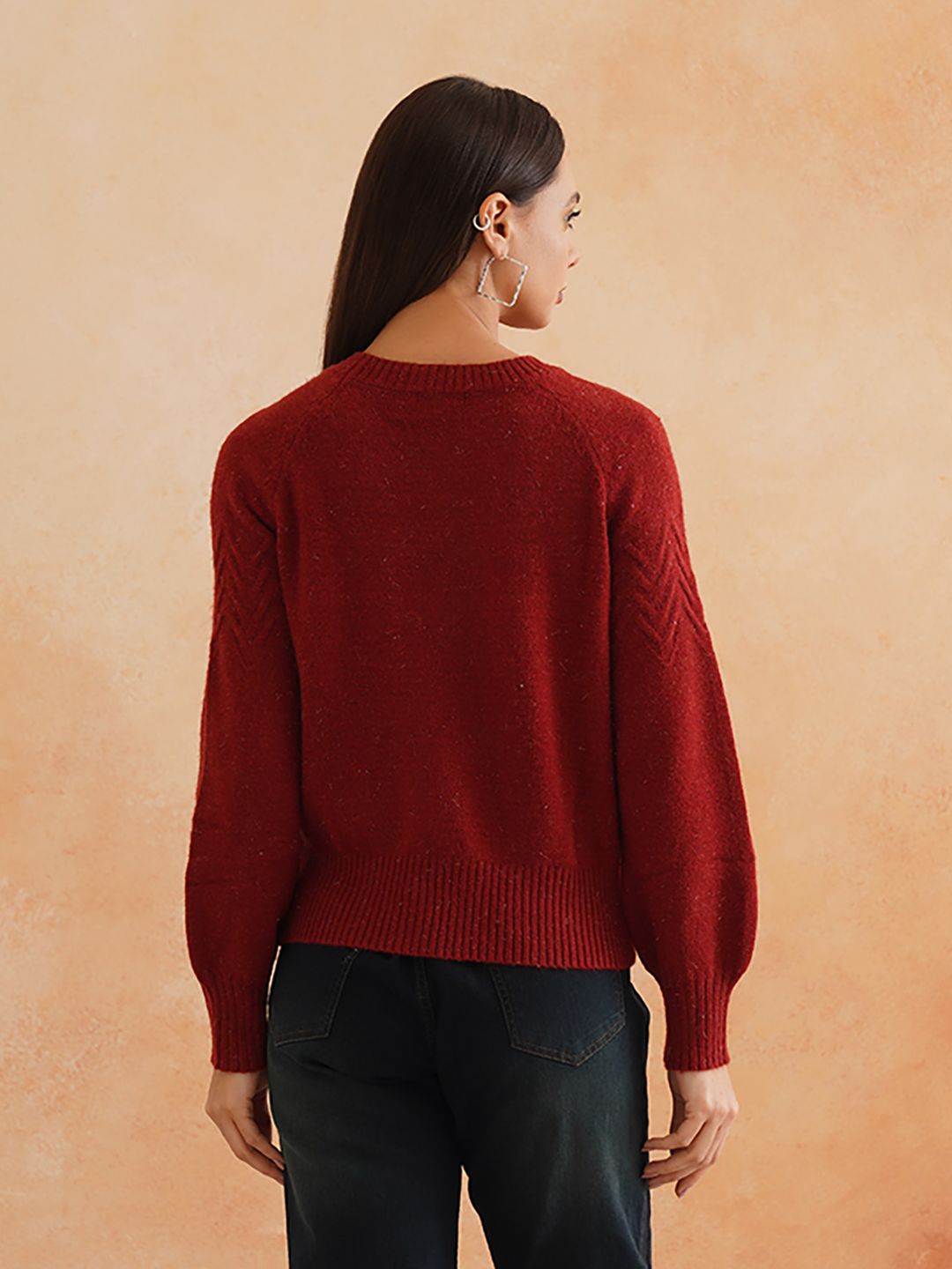 Pull Over Dark Red Sweaters Beatnik