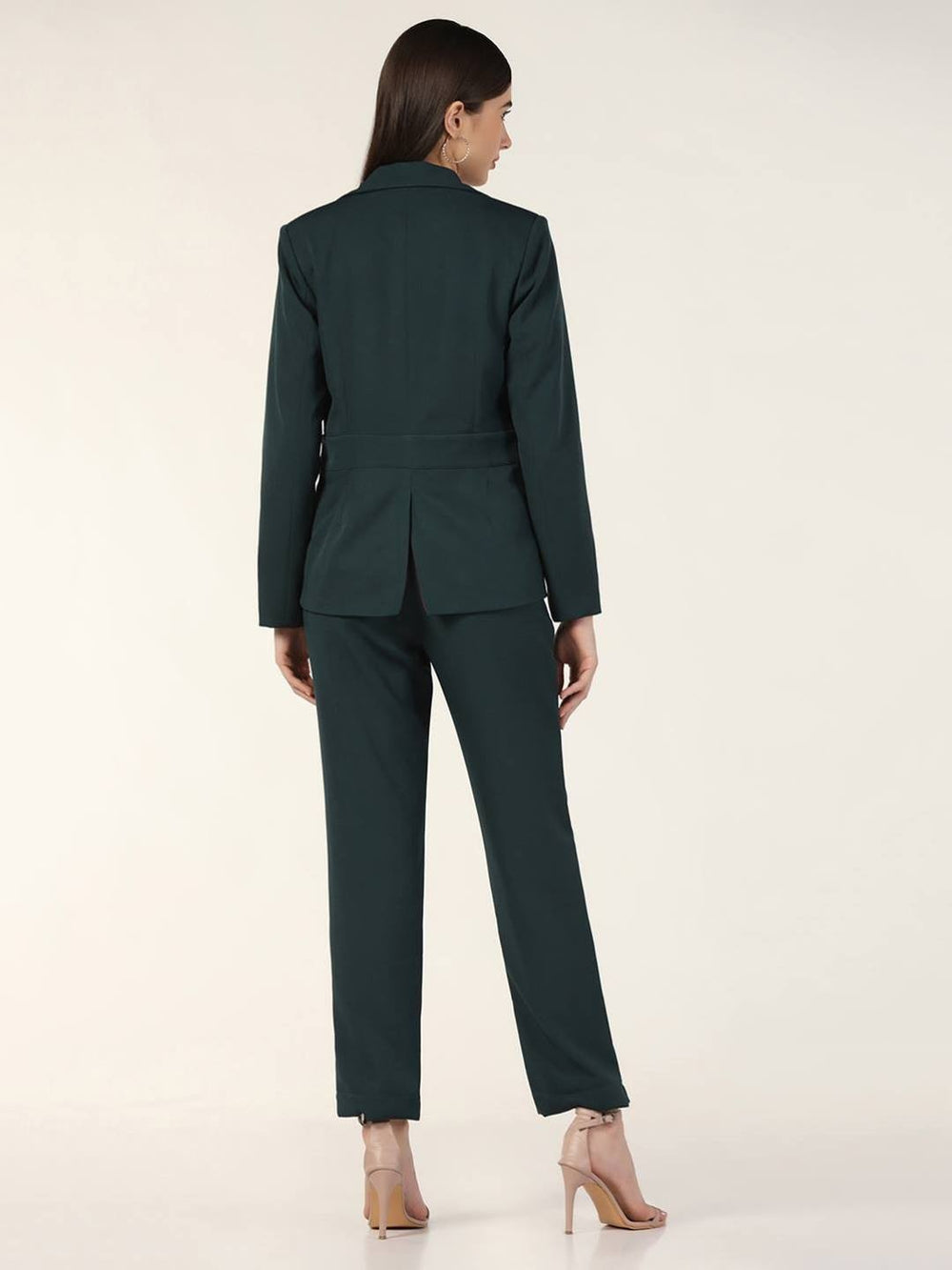 Beatnik Fitted Full Sleeve Solid Teal Green Womens Western Suits Beatnik India