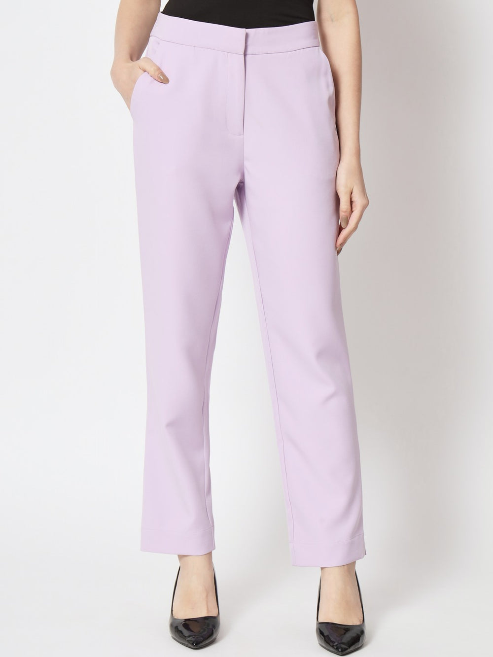 Beatnik Fitted Full Sleeve Solid Violet Women's Western Suits Beatnik India