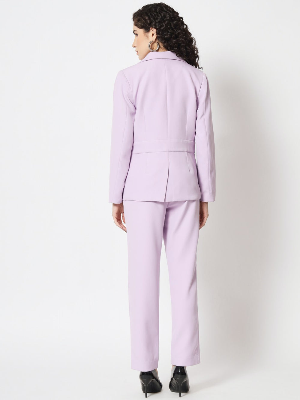 Beatnik Fitted Full Sleeve Solid Violet Women's Western Suits Beatnik India