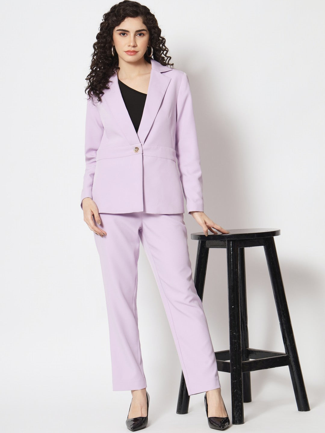 Beatnik Violet Polyester Single-Breasted 2-Piece Formal Suit