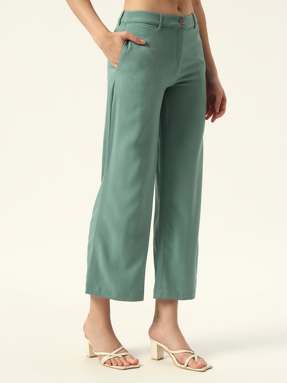 Sea Green 2 Pieces Notched Lapel Single-Breasted Blazer & Pant Suit