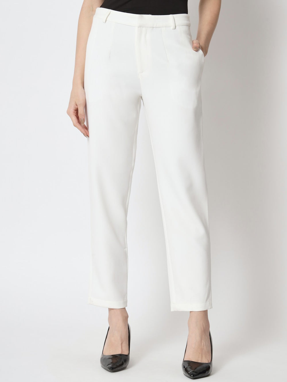 Beatnik Polyester Notched Lapel White Womens Western Suits Beatnik India