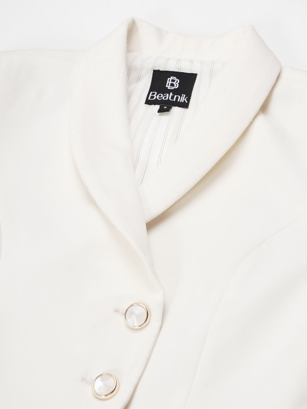 Beatnik Polyester Notched Lapel White Womens Western Suits Beatnik India