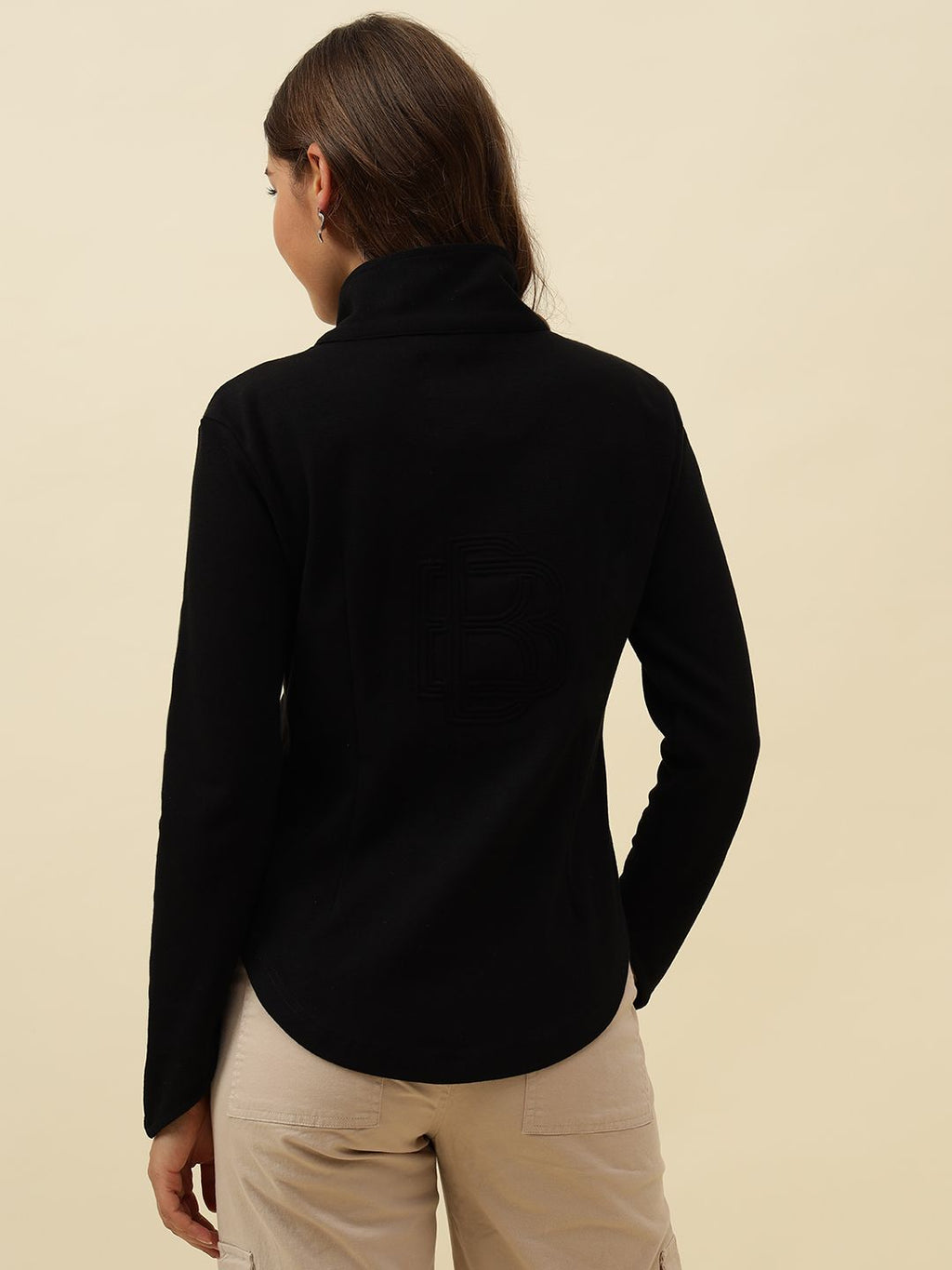 Front Open Full Sleeve Black Sweatshirts Beatnik