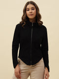 Front Open Full Sleeve Black Sweatshirts Beatnik
