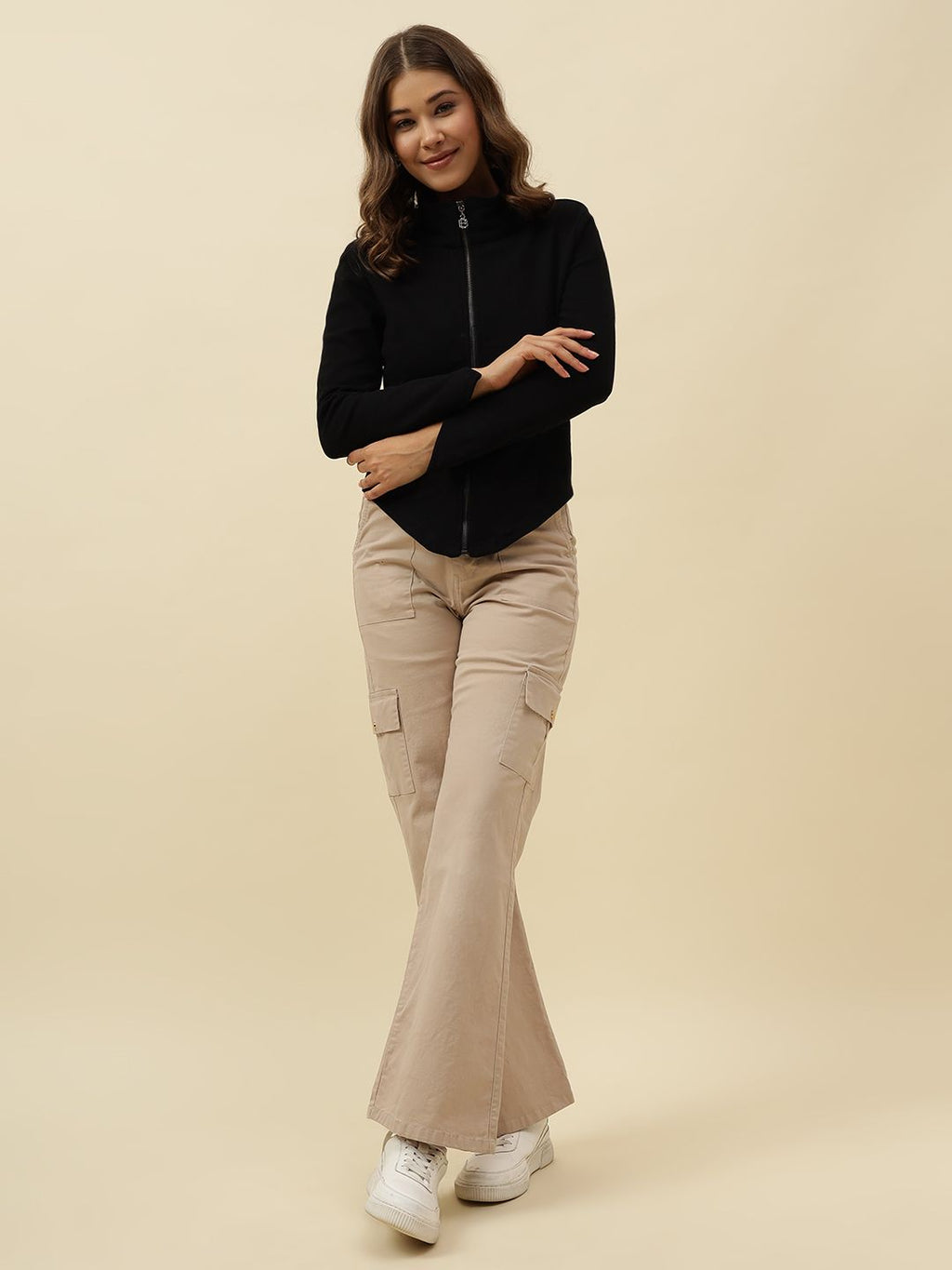 Front Open Full Sleeve Black Sweatshirts Beatnik