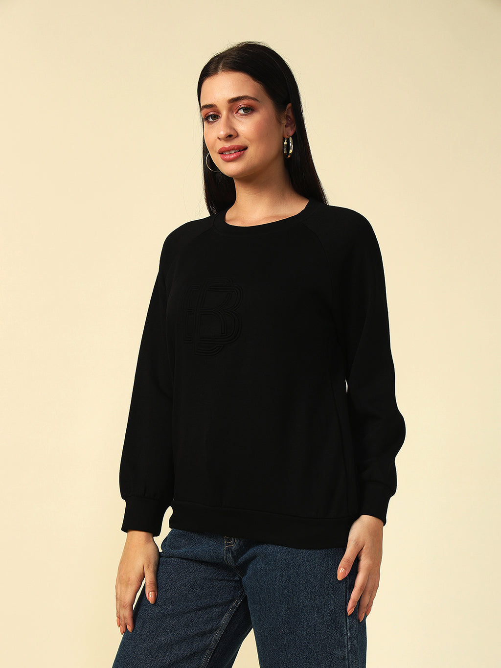 Non Hooded Black Womens Sweatshirts Beatnik