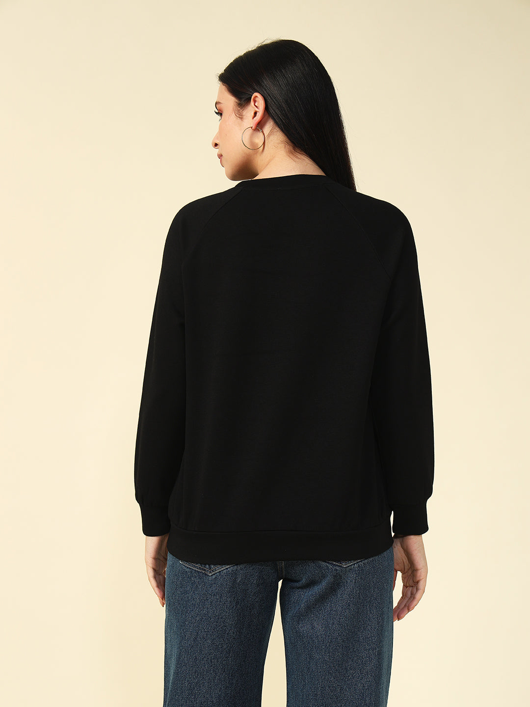 Non Hooded Black Womens Sweatshirts Beatnik