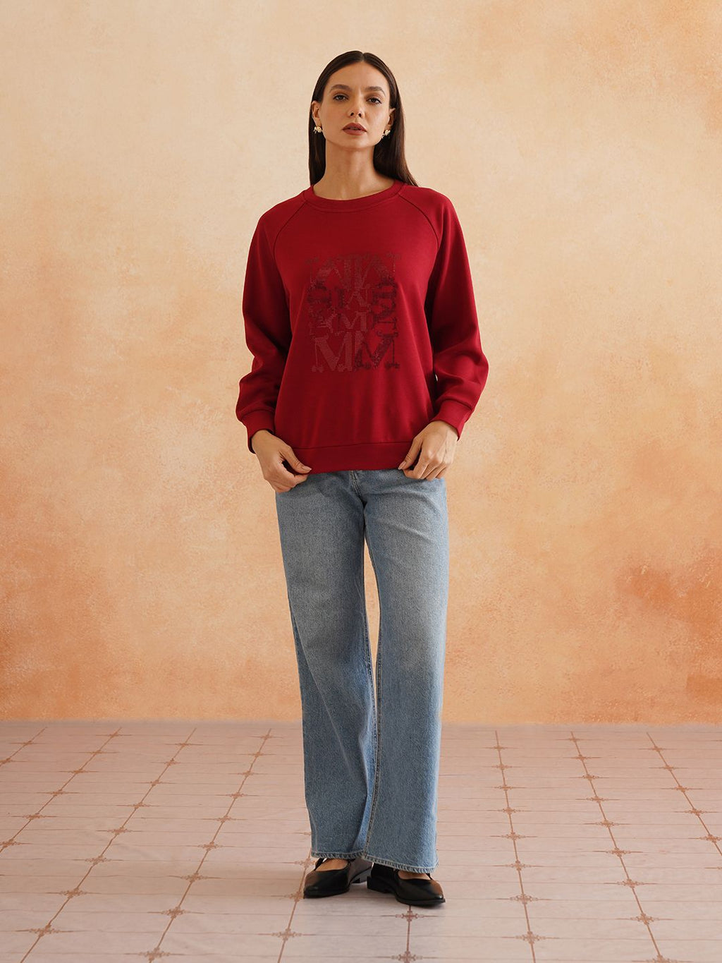 Rust Full Sleeve Sweatshirts Beatnik