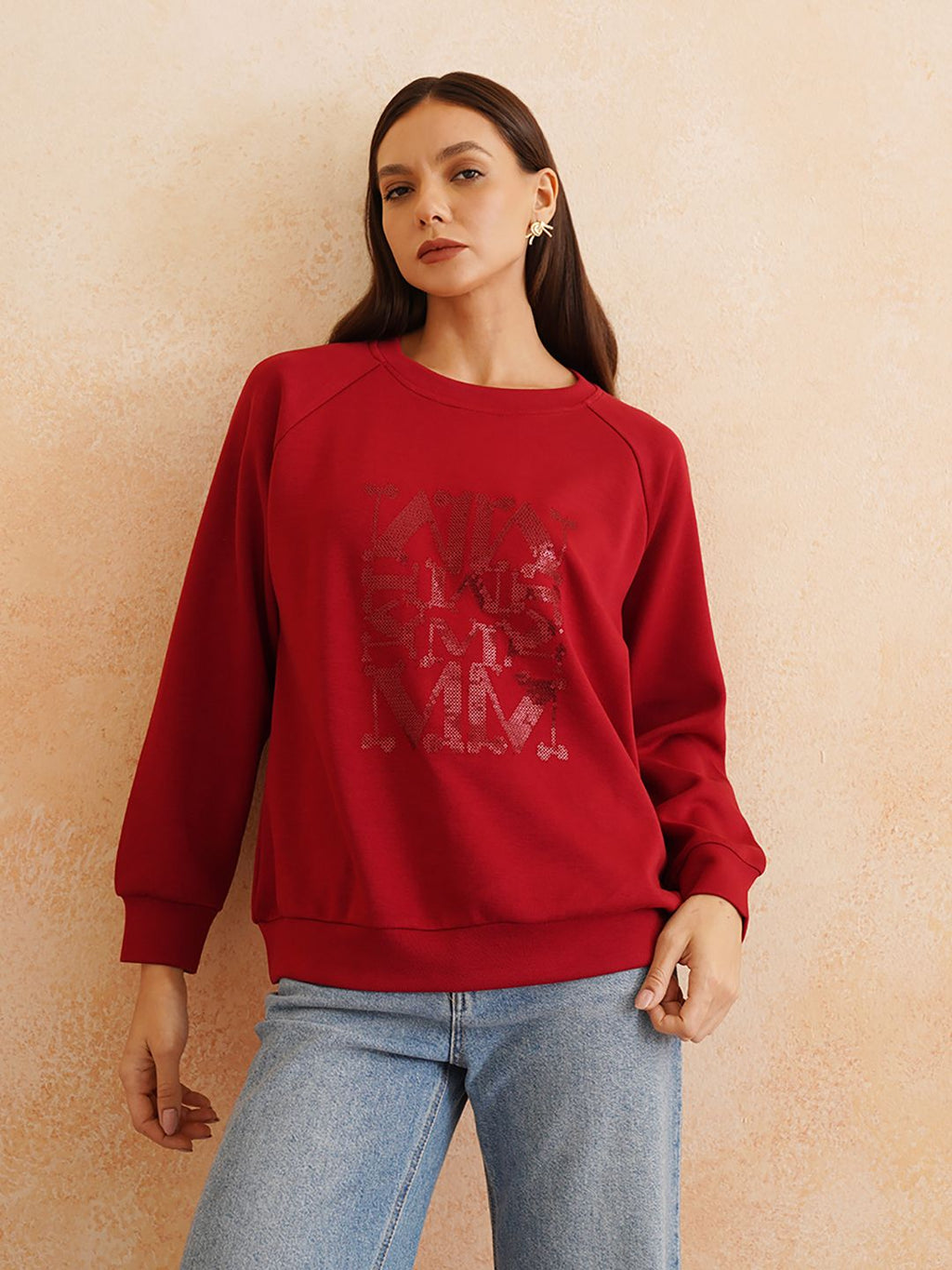Rust Full Sleeve Sweatshirts Beatnik