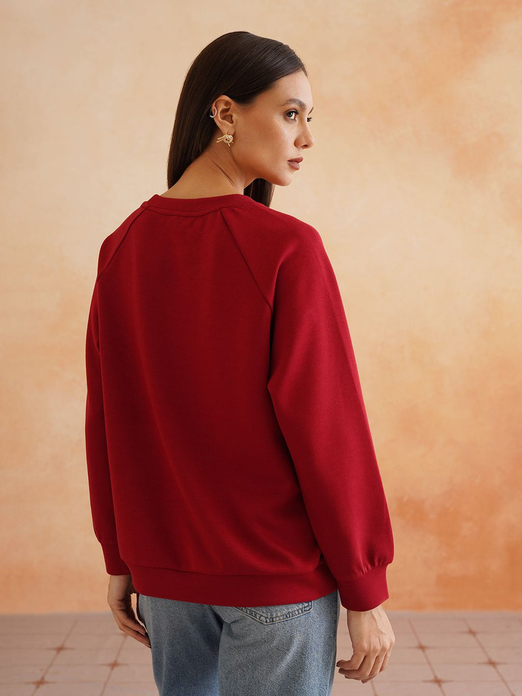 Rust Full Sleeve Sweatshirts Beatnik