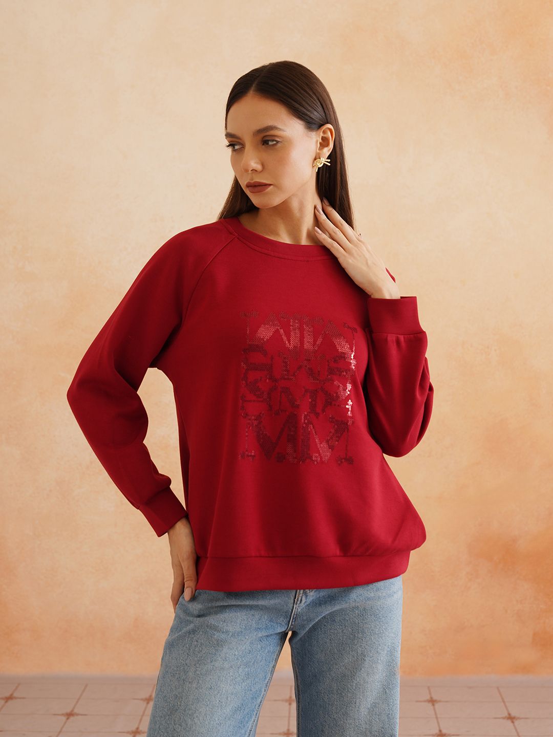 Rust Full Sleeve Sweatshirts Beatnik