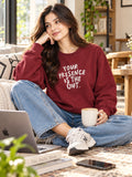 Women's Maroon Sweatshirt with Graphic Print